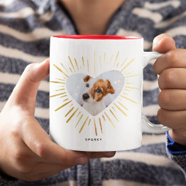 Custom Pet Hund Foto Modernes, stilvolles Goldenes Zweifarbige Tasse