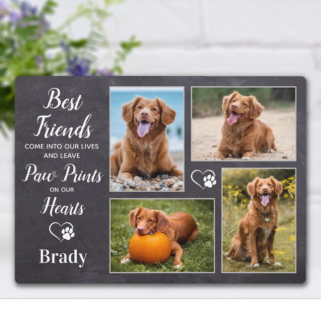 Custom Pet Hund Memorial Paw druckt FotoCollage Fotoplatte (Von Creator hochgeladen)