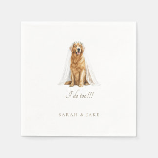 Custom Pet in Wedding Veil Wedding Napkins Serviette