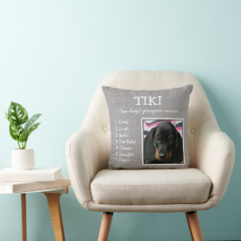 Custom Pet Keepake Med Graue Imitate Leinen Kissen