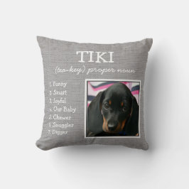 Custom Pet Keepake Med Graue Imitate Leinen Kissen