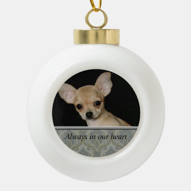 Custom Pet Memorial Keramik Ball Ornament (Vorderseite)