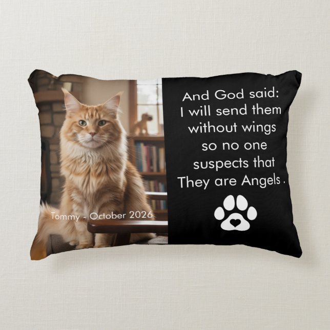 Custom Pet Memorial Photo Pillow  Dekokissen (Vorderseite)