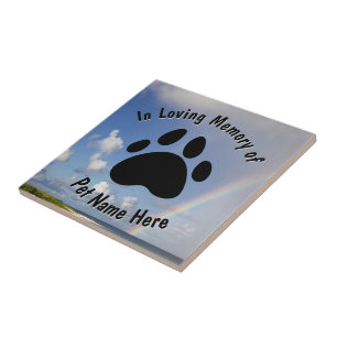 Custom Pet Memorial Rainbow Fliese
