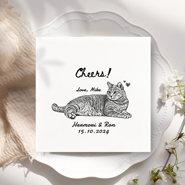 Custom Pet Personalisiert Simple Wedding Serviette (Von Creator hochgeladen)