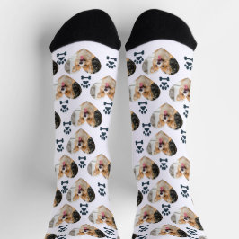 Custom Pet Photo and  Paw Prints Socks Socken