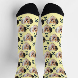 Custom Pet Photo and  Paw Prints Socks Socken