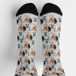 Custom Pet Photo and  Paw Prints Socks Socken