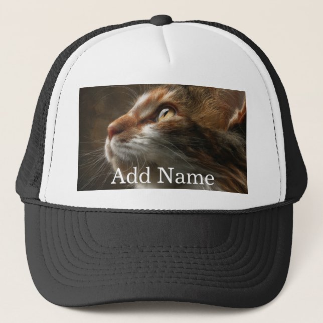 Custom Pet Photo and Text Personalized Truckerkappe (Vorderseite)