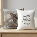 Custom Pet Photo Cat Peeking with London Big Kissen<br><div class="desc">Bring your beloved feline friend into your home decor with this unique custom pet photo pillow! Featuring an adorable close-up of a curious cat peeking out, overlaid with a stylish, soft-focus background of London's iconic Big Ben, this pillow is perfect for cat lovers and travel enthusiasts alike. Personalize it with...</div>