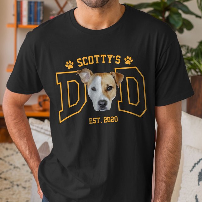 Custom Pet Photo Face for Dog Dad Cat Dad T-Shirt (Von Creator hochgeladen)