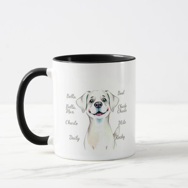 Custom Pet Photo Mug Simple Modern Name (Gauche)