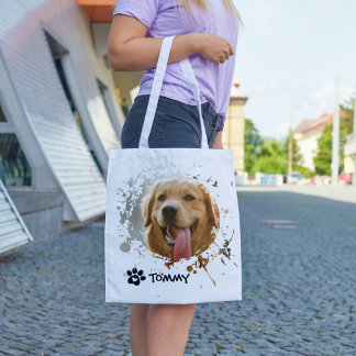 Custom Pet Photo Tote Bag with Name – All Over Pri Tasche