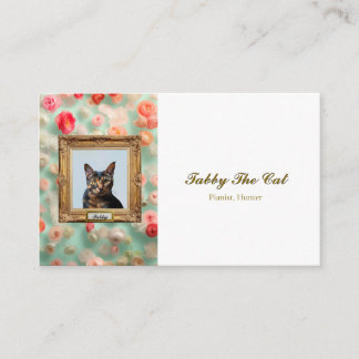 Custom Pet Portrait Business Card – Cat in a Frame Visitenkarte