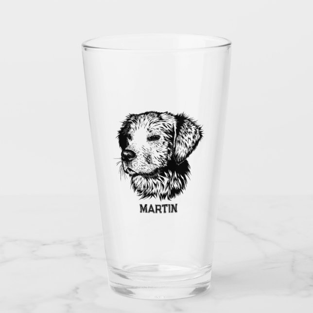 Custom Pet Portrait Coffee Cup Hund Foto Soda kann Glas (Vorderseite)