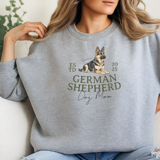 Custom Pet Portrait Dog Mama German Shepherd Sweatshirt