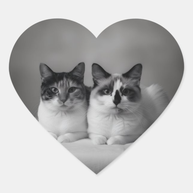 Custom Pet Portrait Heart Sticker (Devant)