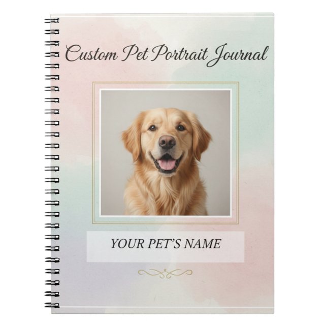 Custom Pet Portrait Journal – Personalized Noteboo Notizblock (Vorderseite)