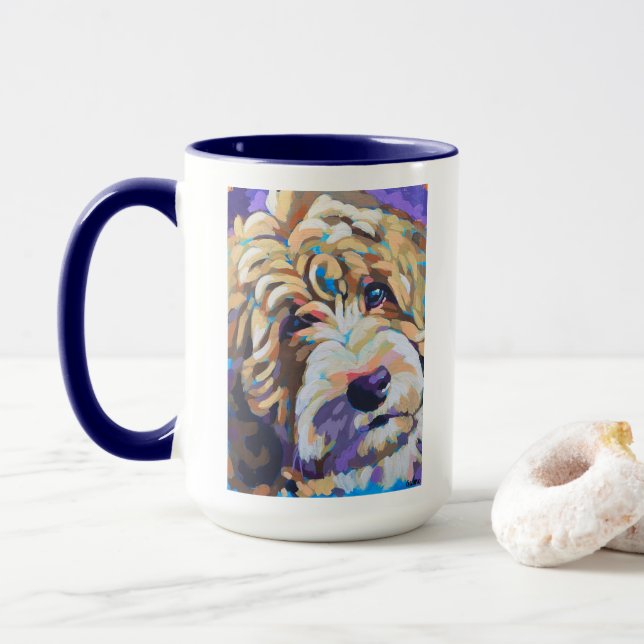 Custom Pet Portrait Painting - Forever Loved Pet Tasse (Mit Donut)