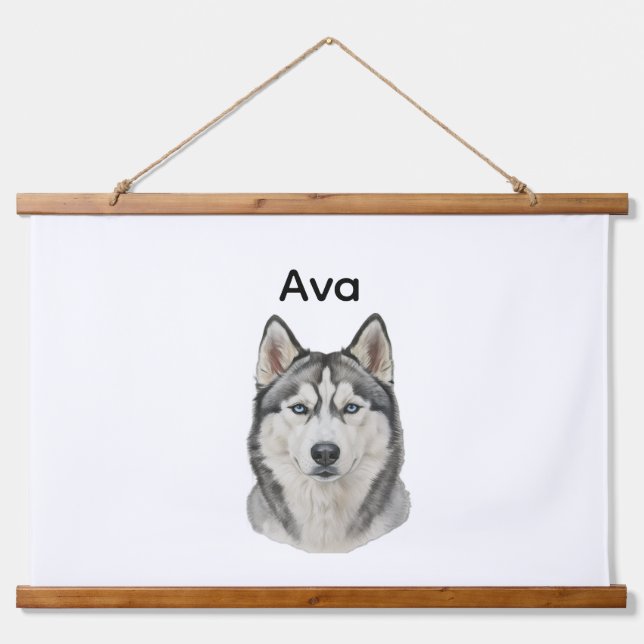 Custom Pet Portrait, Personalized Gift  Wandteppich Mit Holzrahmen (Vorne)