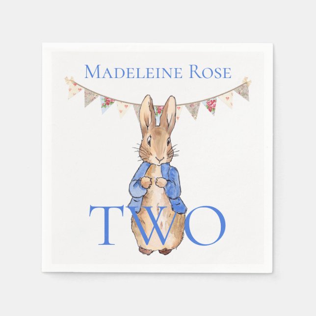 Custom Peter das Kaninchen 2. Geburtstag Serviette (Vorderseite)