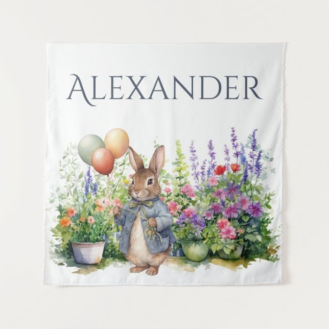 Custom Peter der Kaninchenballons Garten Wandteppich (Vorderseite)