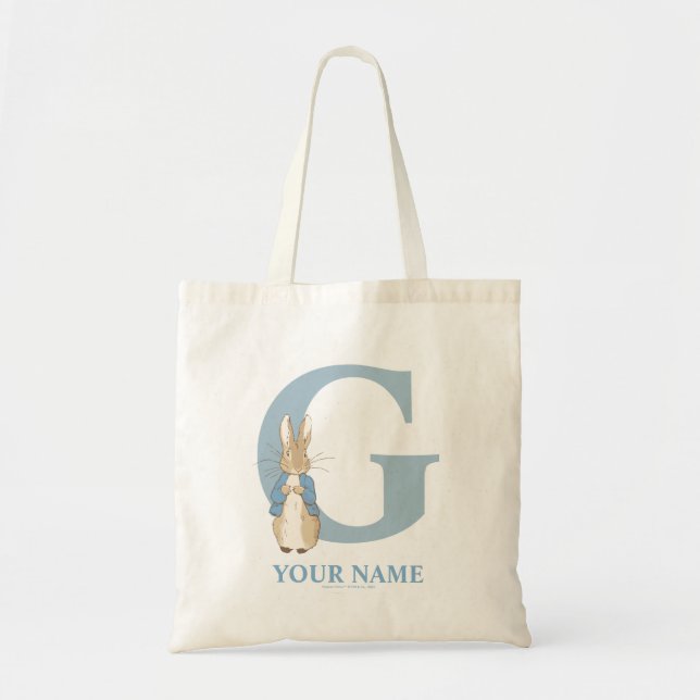 Custom Peter Rabbit - Letter G Tote Bag Tragetasche (Vorne)