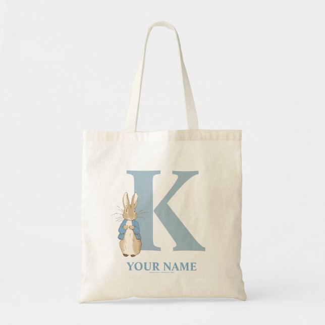 Custom Peter Rabbit - Letter K Tote Bag Tragetasche (Vorne)