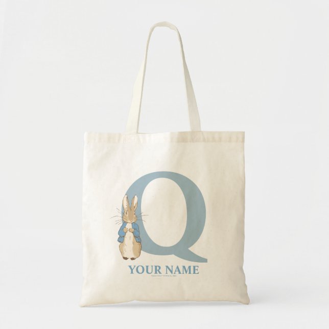 Custom Peter Rabbit - Letter Q Tote Bag Tragetasche (Vorne)