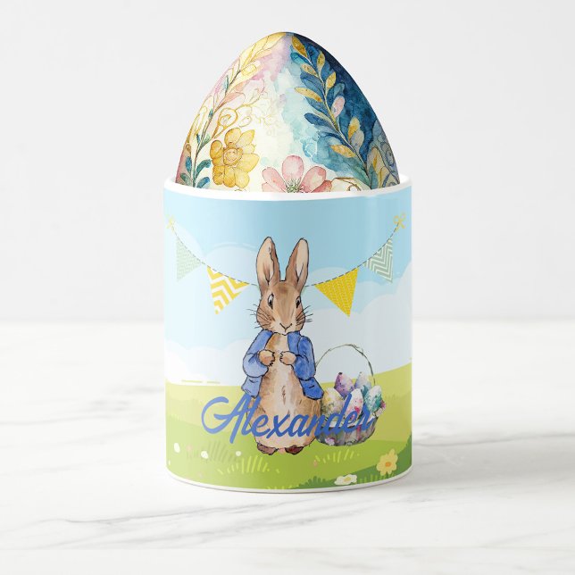 Custom Peter the rabbit Easter egg basket Kaffeetasse (Von Creator hochgeladen)