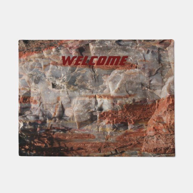 Custom Petrified Wood Doormat Fußmatte (Vorderseite)