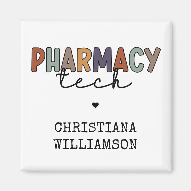 Custom Pharmacy Tech Retro Pharmacy Technique Magnet (Vorne)