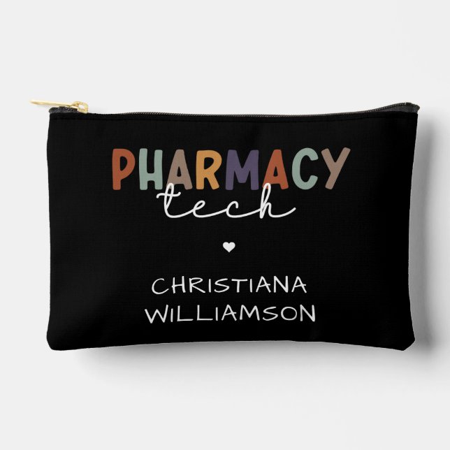 Custom Pharmacy Tech Retro Pharmacy Technique Zubehörtasche (Vorderseite)