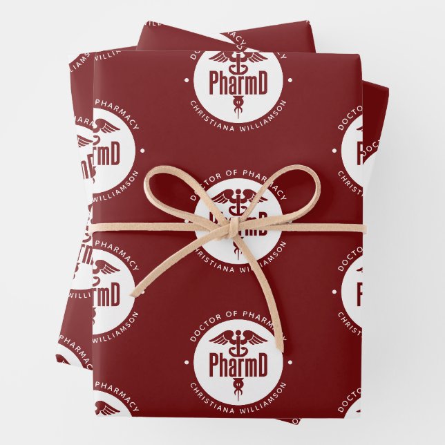 Custom PharmD Doctor of Pharmacy Abschluss Geschenkpapier Set (Beispiel)
