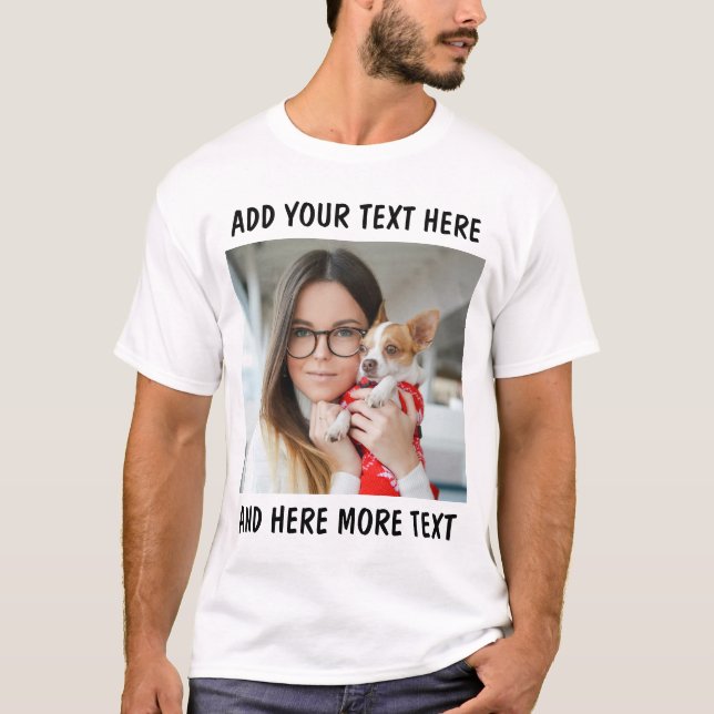 Custom Photo and Text Or Name T-Shirt (Vorderseite)