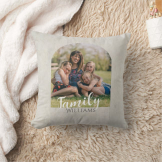 custom photo and text pale taupe minimalist    kissen