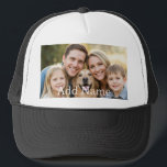 Custom Photo and Text Personalized  Truckerkappe<br><div class="desc">Create a one-of-a-kind look with our Custom Photo and Text Personalized Trucker Hat. This stylish cap lets you add your favorite photo and text for a unique design. Perfect as a thoughtful pet gift or everyday wear,  it combines comfort,  durability,  and personal style in one must-have accessory.</div>
