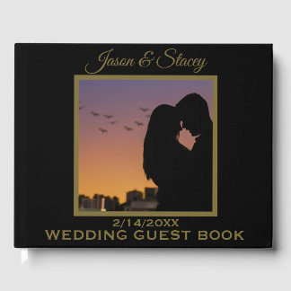 Custom Photo and Text Simple Elegant Gästebuch
