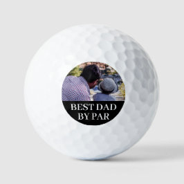 Custom Photo Best Dad By Par Black White Golfball