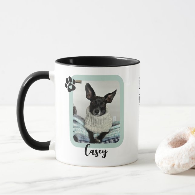 Custom Photo Best Dog Ever Tasse (Mit Donut)
