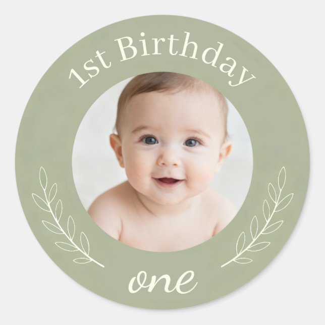 Custom Photo Birthday Sticker - Personalized Happy (Vorderseite)