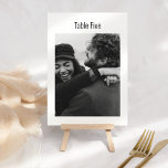 Custom Photo Black White Minimalist Modern Wedding Tischnummer<br><div class="desc">Custom Photo Black White Minimalist Modern Wedding Table Number</div>