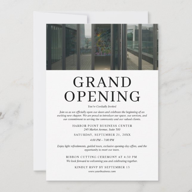 Custom Photo Business Grand Opening Invitation  (Devant)