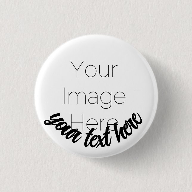 Custom Photo Button Pin – Personalized text Badge (Vorderseite)