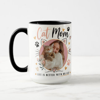 Custom Photo Cat Mom Coffee Mug Tasse