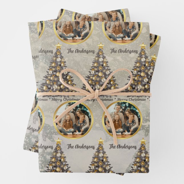 Custom Photo Christmas Wrapping Paper  Geschenkpapier Set (Beispiel)