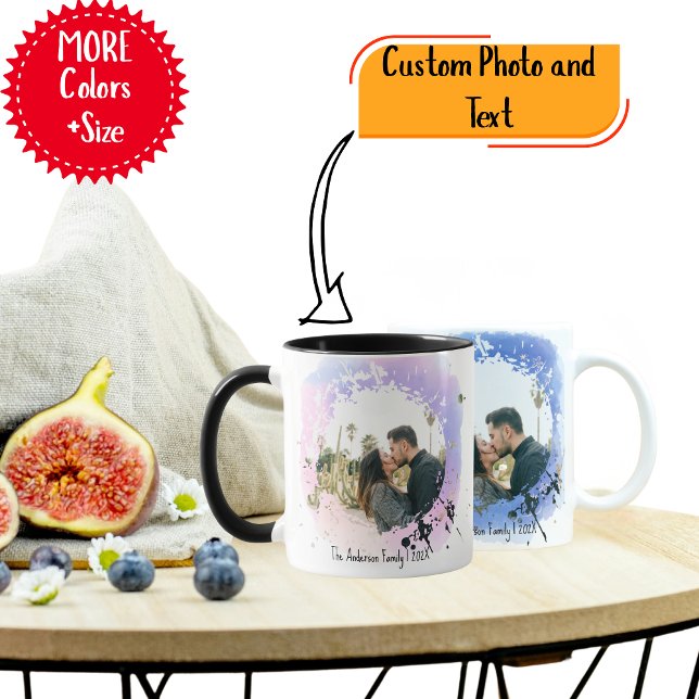 Custom Photo Coffee Mug – Personalized Picture Cup Tasse (Personalized Photo Collage & Text Mug )