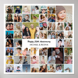 Custom Photo Collage 50 Picture 50th Anniversary Poster