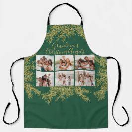 Custom Photo Collage Elegant Grandma's Christmas  Schürze