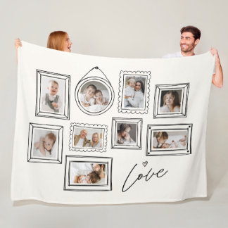 Custom Photo Collage Family Love Fleecedecke